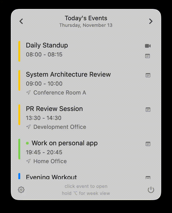 Search calendar events and reminders with Command-F in CalBar